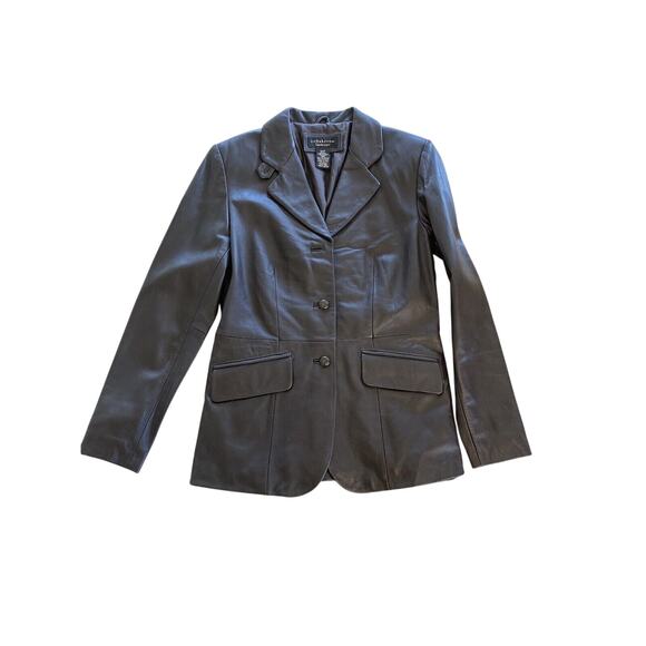 Women's Misses Croft and Barrow Brown Lambskin Leather Jacket Coat Small NWT - Picture 1 of 12